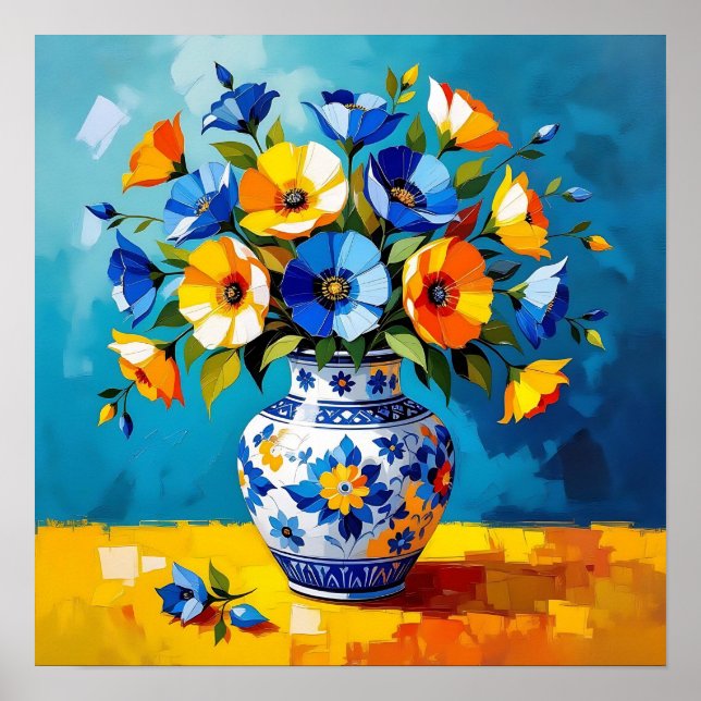 Poster Beau vase de fleurs  (Devant)