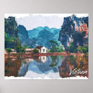 Poster Beau Vietnam Asie Paysage Voyage