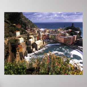 Poster Beau village de Vernazza dans les Cinque