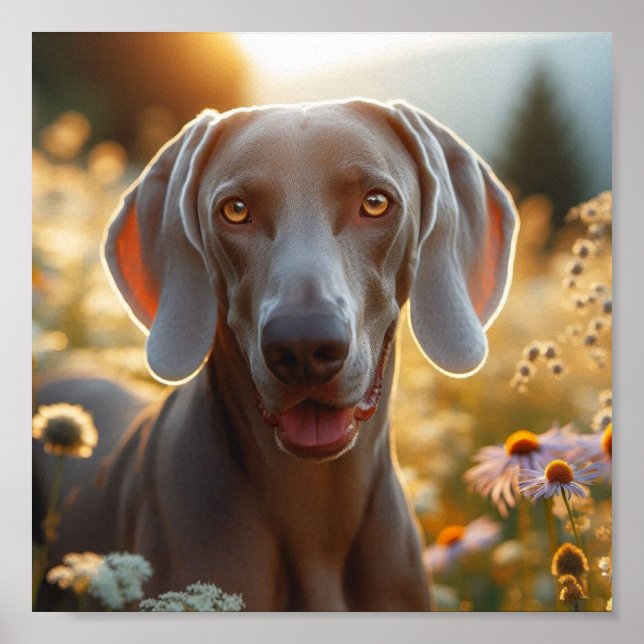 Poster Beau Weimaraner pour Amoureux de les chiens (Devant)