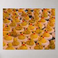 Beaucoup De Canards En Caoutchouc Jaune