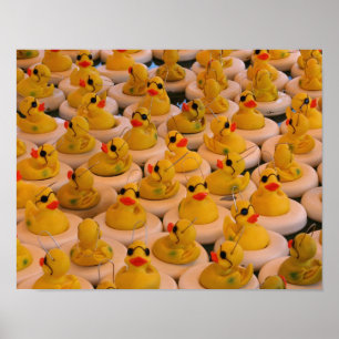Poster Beaucoup De Canards En Caoutchouc Jaune