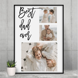 Poster Beauté Collage photo Meilleur papa Jamais Cadeau