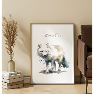 Poster Beauté de l'Arctique : Coutume de Fox d'hiver