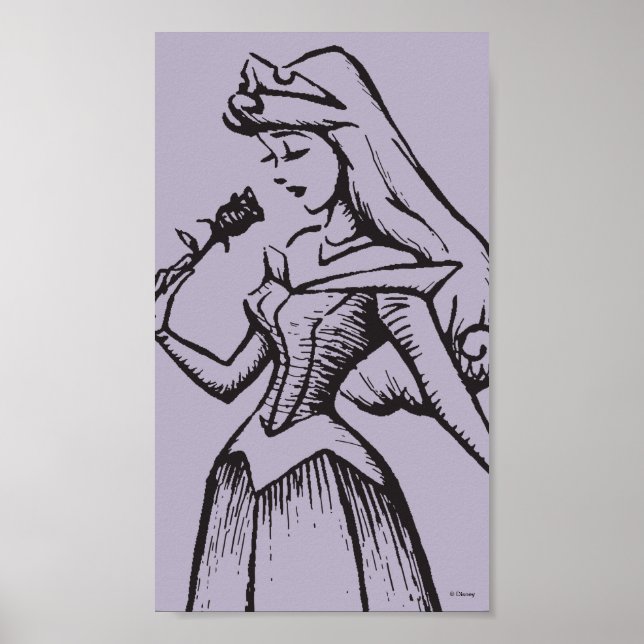 Poster Beauté dormante | Aurora - Rose Vintage (Devant)