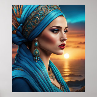 Poster Beauté du coucher de soleil doré