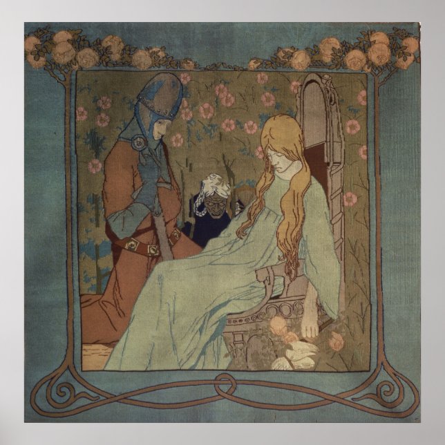 Poster Beauté du sommeil par Heinrich Vogeler. (Devant)