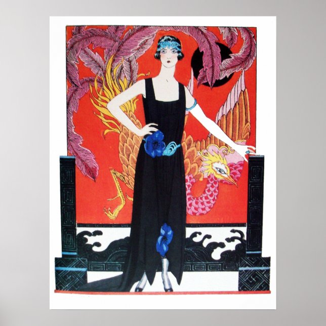 POSTER BEAUTÉ ET PHOENIX, DESIGNER MODE COMPOSÉ ARTISTE (Devant)