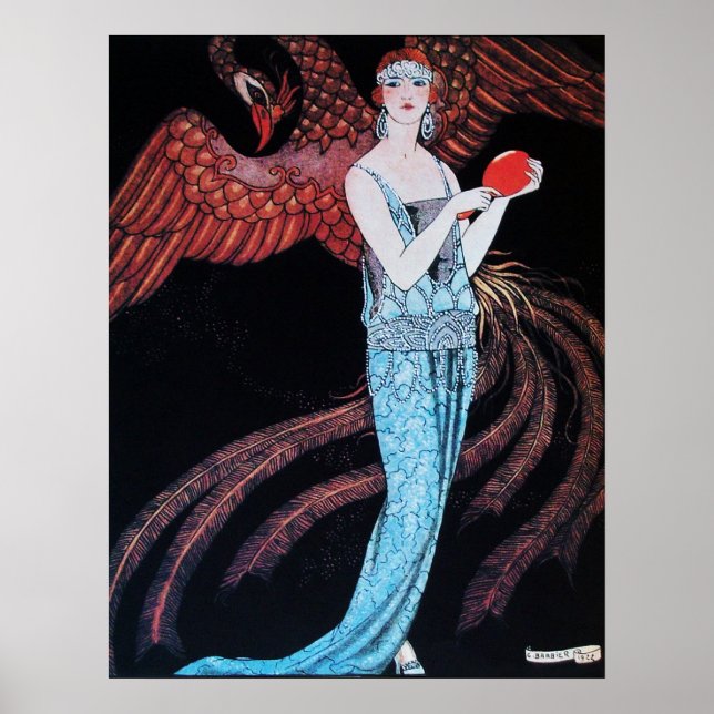 POSTER BEAUTÉ ET PHOENIX, DESIGNER MODE COMPOSÉ ARTISTE (Devant)