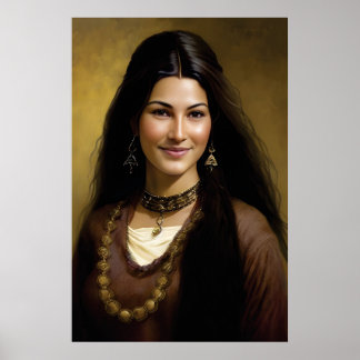 Poster Beauté et résilience : Portrait d'une femme afghan