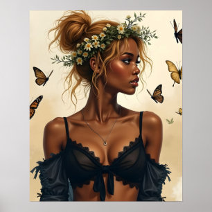 Poster Beauté Éthérée en Fleur