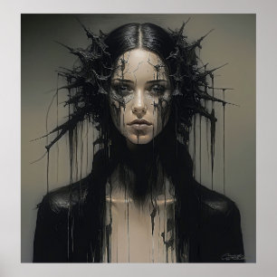 Poster Beauté gothique : Expressionniste Abstrait