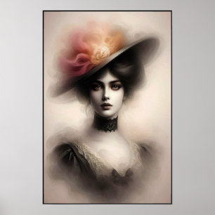 Poster Beauté gracieuse dans la brume vintage
