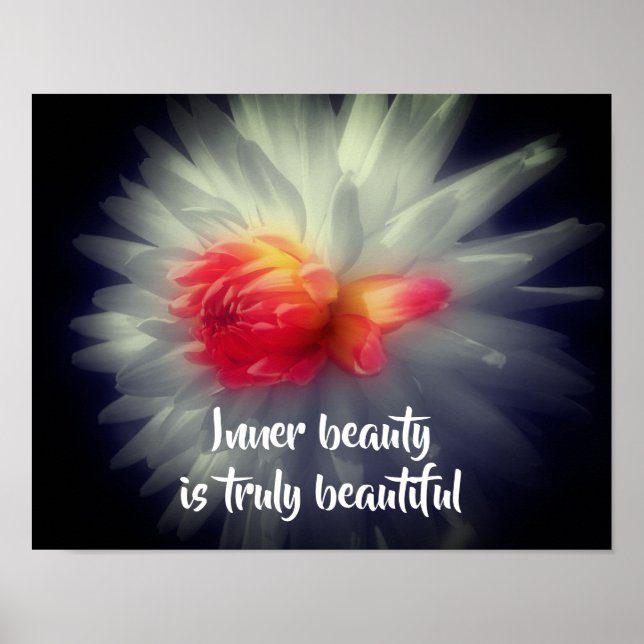Poster Beauté intérieure Dahlia Fleur Mots Inspiration (Devant)