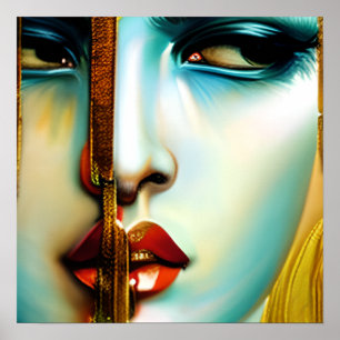 Poster Beauté mystique Déesse dorée