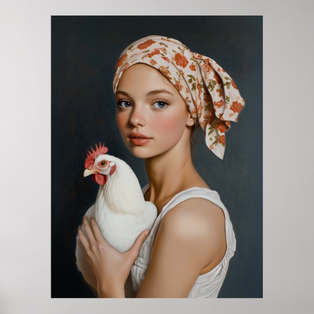Poster Beauté rustique avec poulet (Devant)