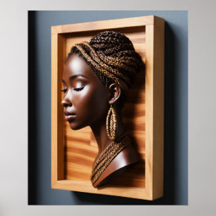 Poster "Beauté sculptée : Peinture murale 3D en coiffure 