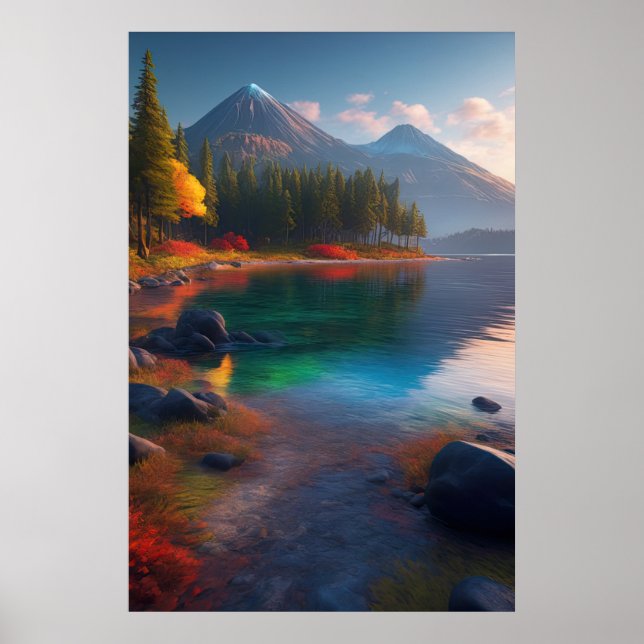 Poster Beauté vibrante du lac Azure (Devant)