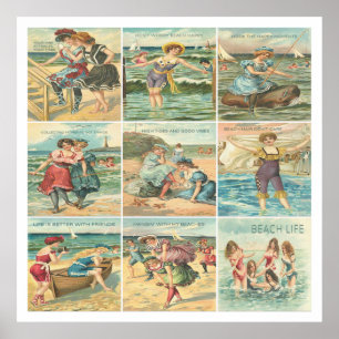 Poster Beautés de bain vintage
