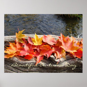 Poster Beautiful Autumn Day art prints gifts Fall Leaves