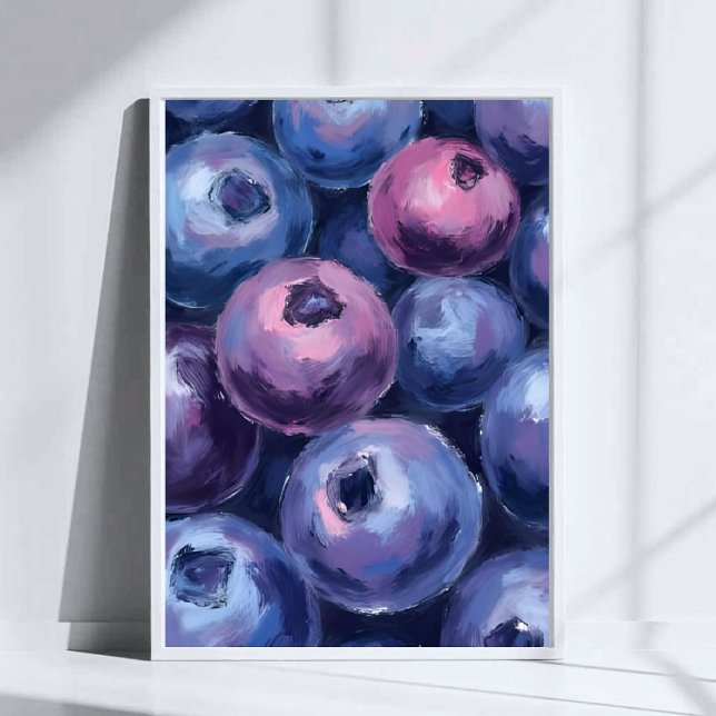 Poster Beautiful Blueberries | Fruit Painting (Créateur téléchargé)