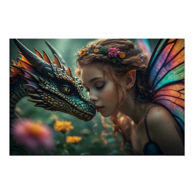 Poster Beautiful Elf Green Dragon (Devant)
