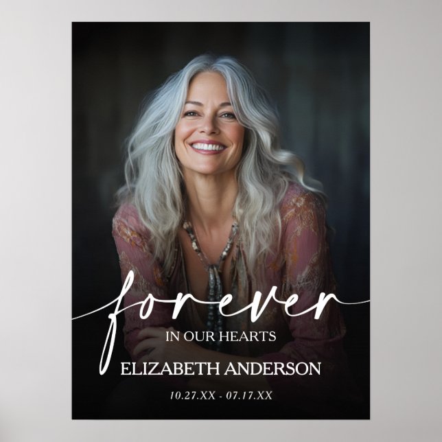 Poster Beautiful Forever in our Hearts Photo Memorial (Devant)