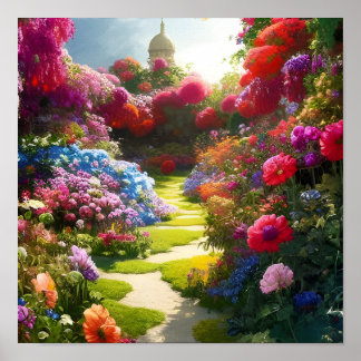 Poster Beautiful Garden Very Colorful.