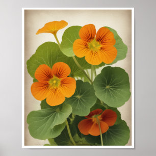 Poster Beautiful Nasturtium Flower Wall Art Decor
