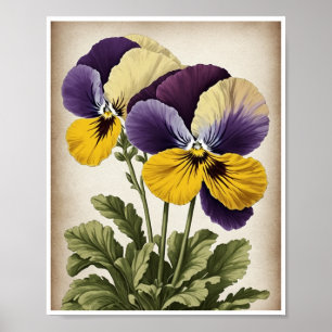 Poster Beautiful Pansy Flower Wall Decor Wall Art