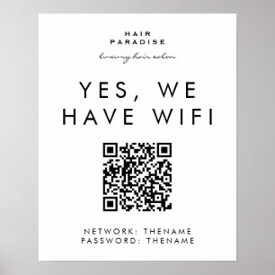 Poster Beauty Salon Wifi Network QR Code