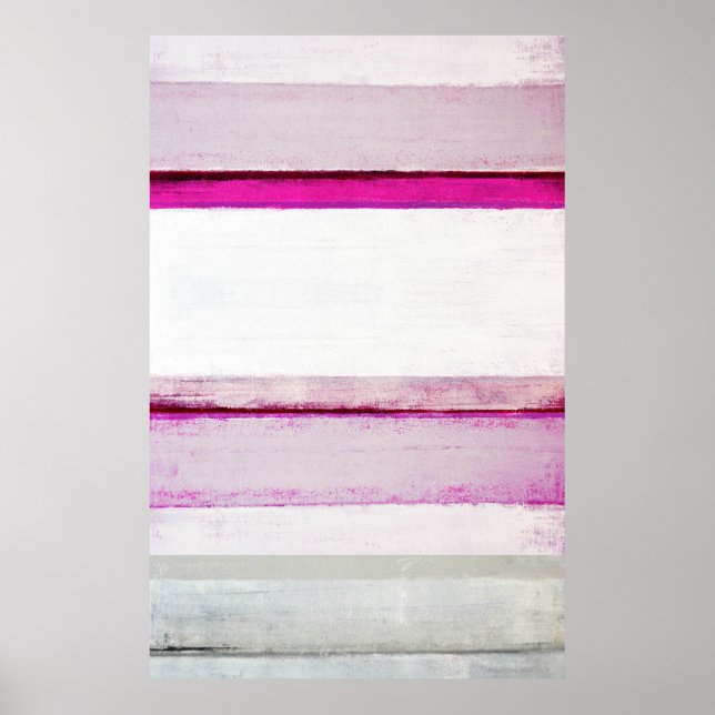 Poster 'Beauty Sleep' Art Abstrait rose et gris (Devant)