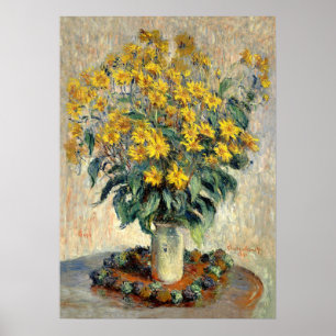 Poster Beaux-arts, fleurs de topinambour de Claude Monet