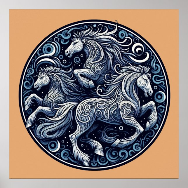 Poster "Beaux chevaux mystiques" 12 (Devant)