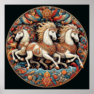 Poster "Beaux chevaux mystiques" 21