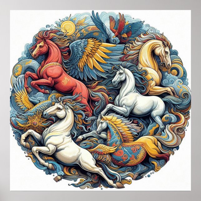 Poster "Beaux chevaux mystiques" 24 (Devant)