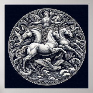 Poster "Beaux Chevaux Mystiques" 35