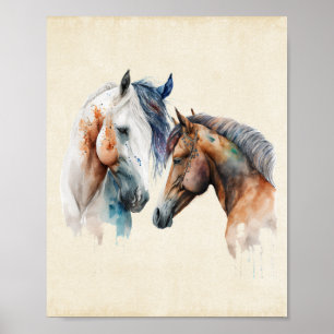 Poster Beaux Chevaux Style Boho Occidental
