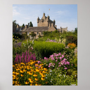 Poster Beaux jardins et célèbre château en Ecosse
