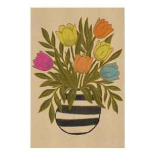 Poster Beaux Tulipes Vintage