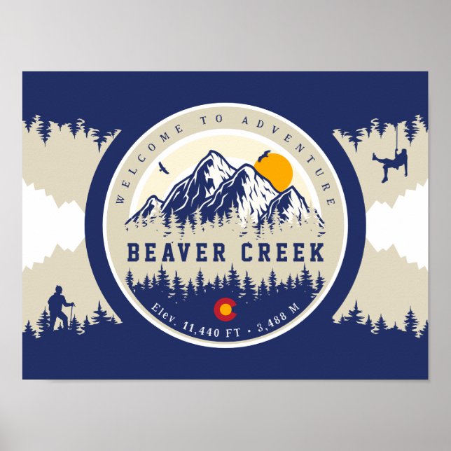 Poster Beaver Creek Colorado Drapeau Montagne Souvenir de (Devant)