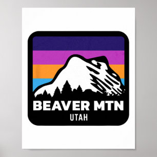 Poster Beaver Mountain Utah Ski Snowboard Famille Sk