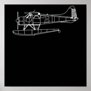 Poster Beaver On Floats Sea Plane Piot Funny Gift