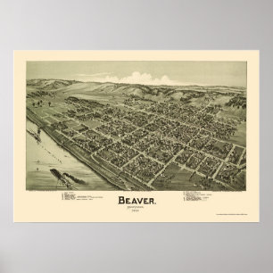 Poster Beaver, PA Carte panoramique - 1900