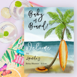 Poster Bébé à bord Baby shower d'accueil
