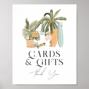 Poster Bébé à bord Surf Cartes de Baby shower et Cadeaux 