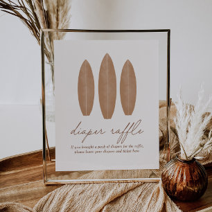 Poster Bébé à bord Surfboard Baby shower Déchets Raffle