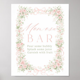 Poster Bébé à Fleur de Nœud Papillon Fille Momosa Bar