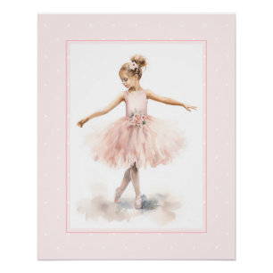 Poster Bébé ballerine à l'aquarelle