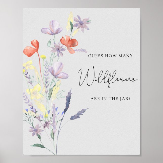 Poster Bébé Boho en fleurs - Devinez combien de fleurs sa (Devant)